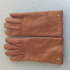Coach leather and cashmere gloves